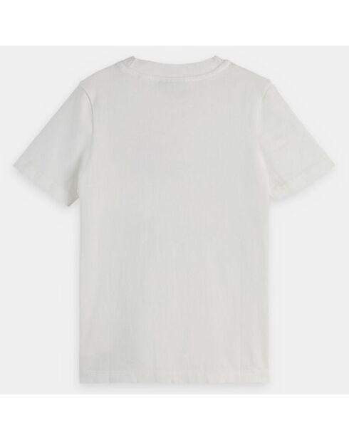 T-Shirt en Coton bio motif Smiley blanc
